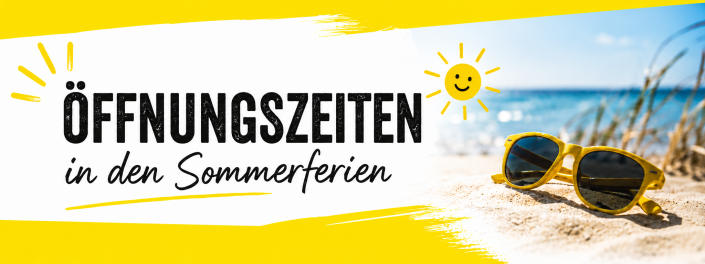 Öffnungszeiten Sommerferien Banner